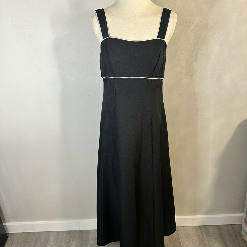Vintage Union Made Black and white midi dress with square neckline size small